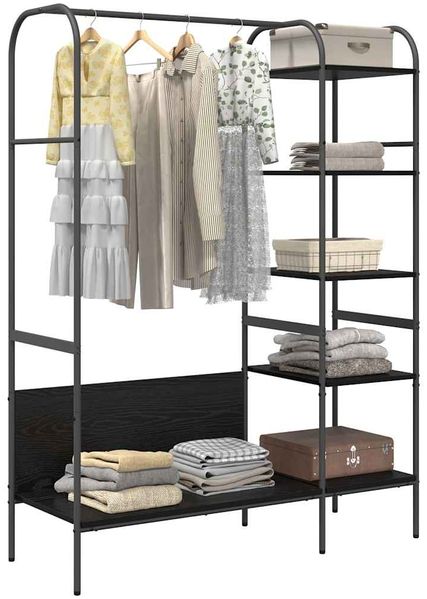 vidaXL Kleiderständer Schwarz 120 x 44 x 160 cm Holzwerkstoff 868445 Bild 3