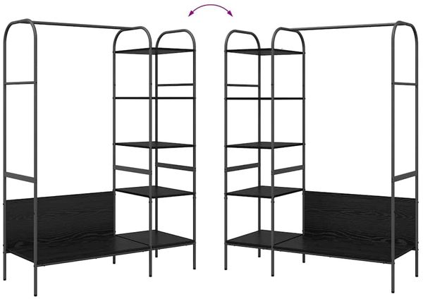 vidaXL Kleiderständer Schwarz 120 x 44 x 160 cm Holzwerkstoff 868445 Bild 11