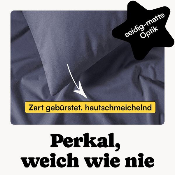 Seralino Bettwäsche Set, Perkal, 2 teilig, 100% Bio Baumwolle, ab gr. 135x200, Perkal, besonders weich & atmungsaktiv, BCI zertifiziert, mit Reißverschluss Bild 3