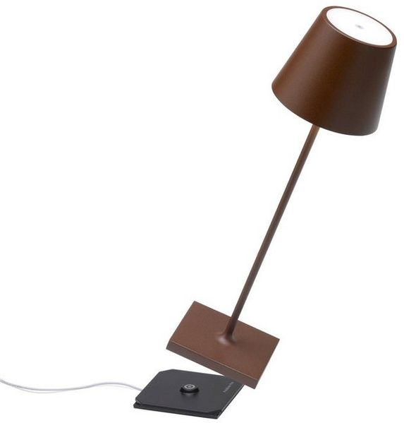 Zafferano Poldina Pro Dimmbare LED-Tischlampe aus Aluminium braun