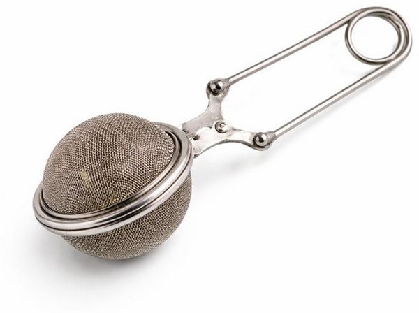 Rungassi Teesieb Teeei Zange Edelstahl Ø 4,5 cm Teesieb mit Zange für losen Tee, Edelstahl