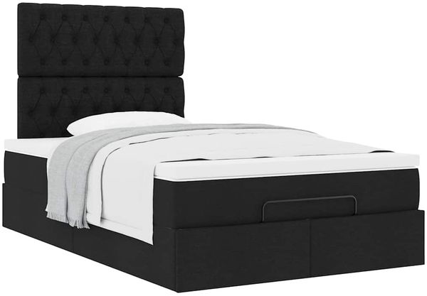 vidaXL Ottoman-Bett mit Matratze Schwarz 120x200 cm Stoff 3313232 Bild 5