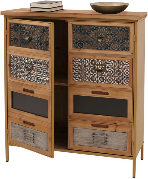 Apothekerkommode HWC-O79, Schrank Highboard Staufächer, Vintage Shabby-Look 94x80x35cm, blau