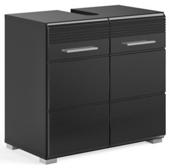 Newroom Waschbeckenunterschrank Eleano Waschbeckenunterschrank Schwarz Hochglanz Modern Badschrank Bild 6