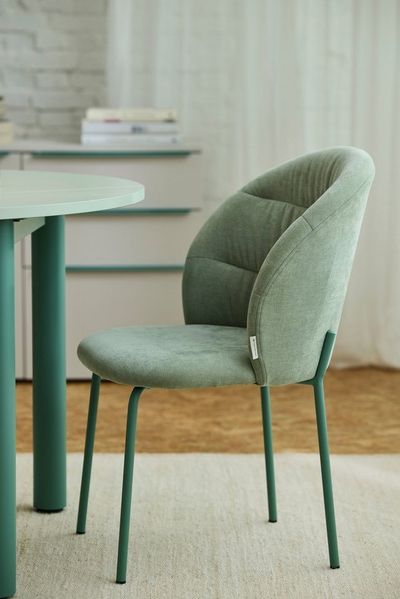 TOM TAILOR HOME 4-Fußstuhl LEAF CHAIR (Set, 2 St), 4-Fußgestell, Raffung in der Rückenlehne