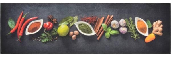 vidaXL Küchenteppich Waschbar Gewürze 45x150 cm Samt 136540