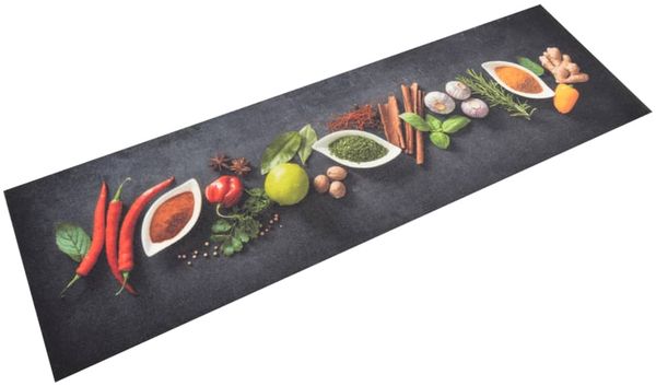 vidaXL Küchenteppich Waschbar Gewürze 45x150 cm Samt 136540
