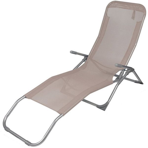 Annastore Gartenliege Sonnenliege Corfu - Campingliege - Gartenliege faltbar, Schwingliege, Strandliege faltbar, zusammenklappbar, mit zwei Sitz- und Liegepositionen, aus leichtem Stahl mit textiler Bespannung aus Polyester