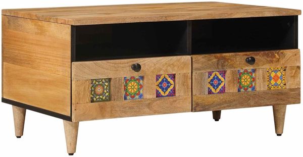 vidaXL Couchtisch Natur 80 x 54 x 40 cm Massivholz Mango 4018273