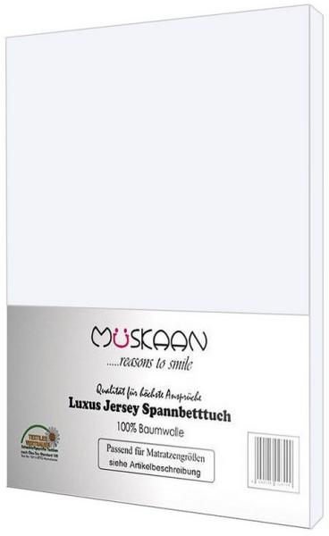 Müskaan Spannbettlaken Jersey Spannbettlaken, Baumwolle, (1 Stück), mit Gummizug