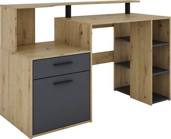 byLIVING Schreibtisch Louise, Breite 140 cm, Regal-Schreibtisch mit viel Stauraum