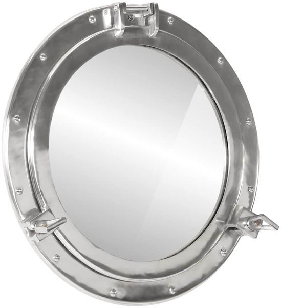 vidaXL Bullaugen-Spiegel Wandmontage Ø50 cm Aluminium und Glas 357850