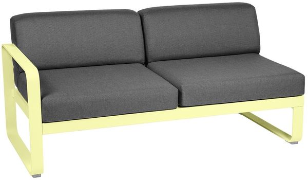 Bellevie Lounge 2-Sitzer Modul A6 Zitronensorbet A3 Graphitgrau Links