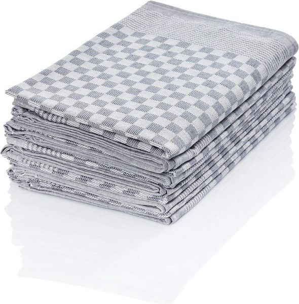 Hometex Premium Textiles Geschirrtuch Trockentuch, Profi-Küchentücher , (10er Set Geschirrtuch Grubentuch, 100% Baumwolle Zwirn, Sehr saugfähig - Premium Qualität)