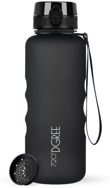 720°DGREE Trinkflasche Trinkflasche uberBottle softTouch mit Sieb onyx black 1,5l