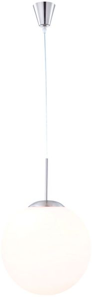 Pendellampe, Kugelform, Glas, Metall, D 30cm