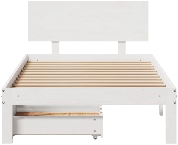 vidaXL Massivholzbett mit Schubladen Weiß 90x190 cm Kiefer 3301971 Bild 3