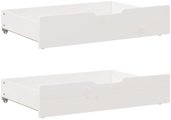 vidaXL Massivholzbett mit Schubladen Weiß 90x190 cm Kiefer 3301971 Bild 7