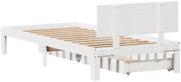 vidaXL Massivholzbett mit Schubladen Weiß 90x190 cm Kiefer 3301971 Bild 5
