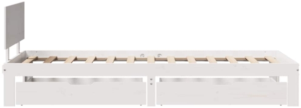 vidaXL Massivholzbett mit Schubladen Weiß 90x190 cm Kiefer 3301971 Bild 4