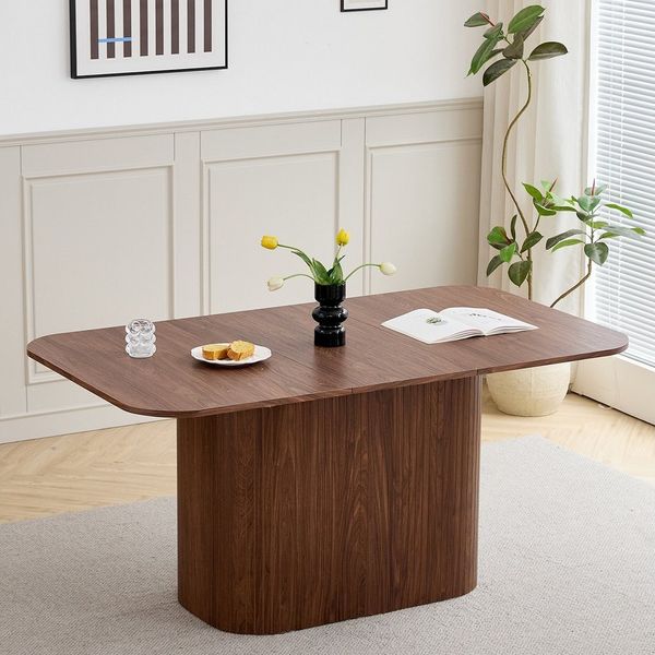 GrandCA HOME Esstisch Moderner rechteckiger Esstisch, MDF, Holzmaserung-Design (1-St), 160 × 90 cm, Dunkelbraun