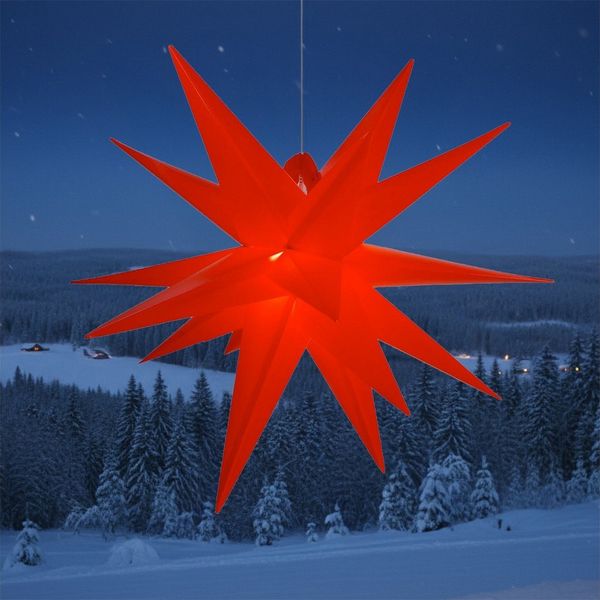 Guru-Shop LED-Stern für außen 3D Außenstern Kaspar, Weihnachtsstern,., Leuchtmittel inklusive