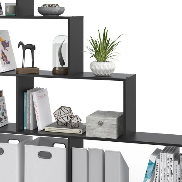 Treppenregal Schwarz 163 x 155 cm Vicco Bild 6
