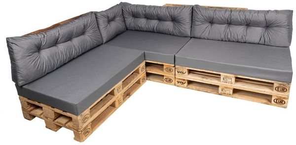 TexDeko Palettenkissen Set Modell: Comfort 7-TLG, Palettenkissen Set wasserabweisend, Premium Qualität, pflegeleicht