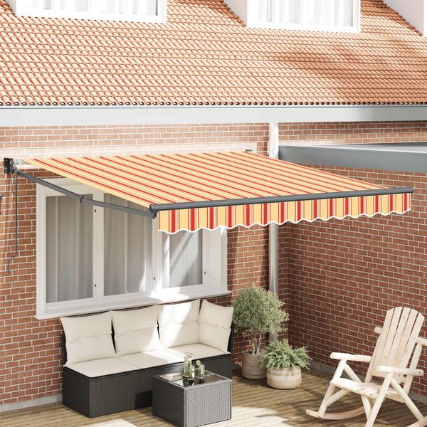 vidaXL Ausziehbare Markise Gelb und Orange 350 x 250 x 165 cm 3330260