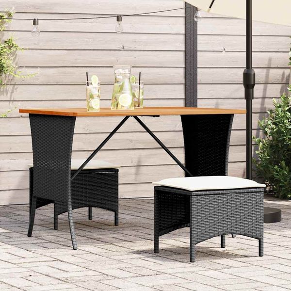 vidaXL Gartentisch mit Akazienholzplatte 105x75x72 cm Poly Rattan 4104138