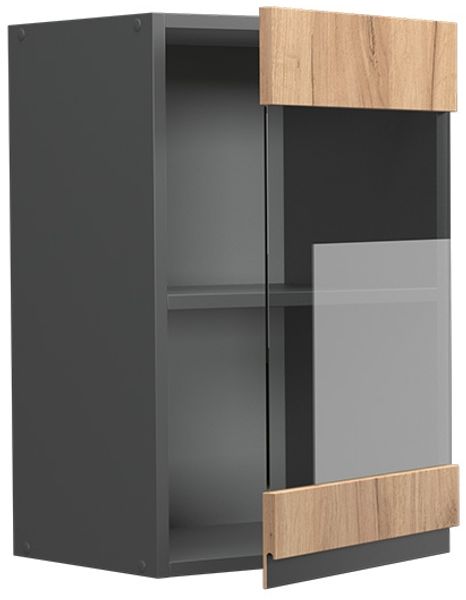 Küchenglasschrank R-Line Goldkraft Eiche 40 cm J-Shape Vicco Bild 4