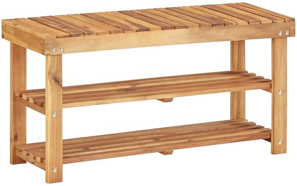 vidaXL Schuhregal 90 × 32 × 46 cm Massivholz Akazie 45931