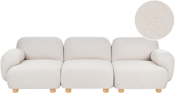Modulsofa 3-Sitzer AMLI Bouclé Cremeweiß