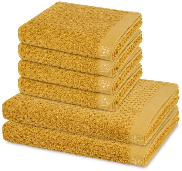 Ross Harmony 6 tlg. Frottier-Set - 4 X Handtuch (50 X 100cm), 2 X Duschtuch (70 X 140cm) - 520 - Senf