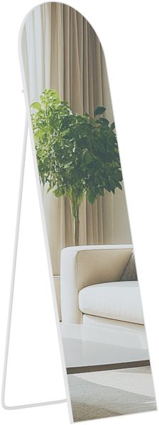 Standspiegel MALAGA - Glas Weiß matt 40x3x140 cm | Ganzkörperspiegel Freistehender Spiegel Groß Schlafzimmer