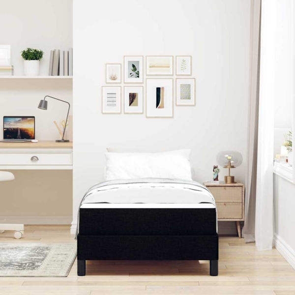 vidaXL Boxspringbett mit Matratze Schwarz 90 x 190 cm Stoff 3398453 Bild 3
