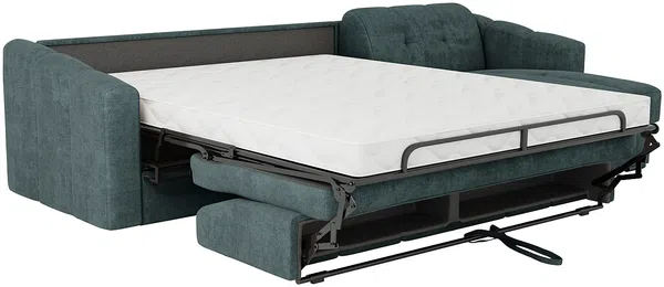 Vente-unique - DARIELO Sofa Stoff Blau - B 223 cm152 cm x H 85 cm x L 295 cm Bild 7
