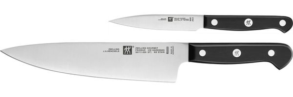 Zwilling Gourmet 2 Stück schwarze Küchenmesser aus Edelstahl