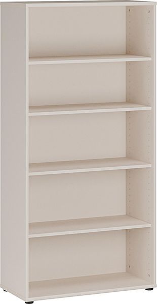 Forte TEMPRA2 Bücher- und Aktenregal 70 80, modernes Regal mit 4 Einlegeböden, Holzwerkstoff, Kaschmir Beige, 73,7 cm breit x 149,5 cm hoch x 34,8 cm tief