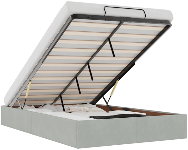 vidaXL Ottoman-Bett ohne Matratze Hellgrau 120x190 cm Samt 3310949