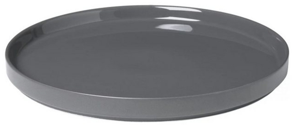 Blomus Pilar Speiseteller, Teller, Essteller, Geschirr, Keramik, Pewter, 27 cm, 63964