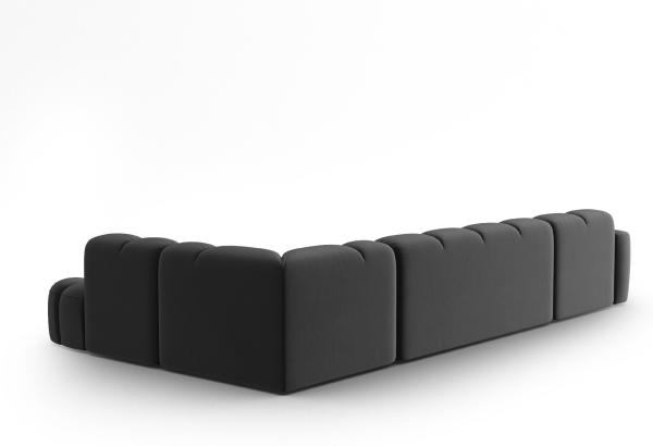 Micadoni Panorama Ecksofa Lisa 7-Sitzer Rechts Samtstoff Casino Dunkelgrau Bild 4