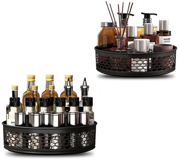 TUWENA Gewürzregal 2 Stück Lazy Susan Drehteller, 360° Rotierendes Gewürzregal, 2-tlg.
