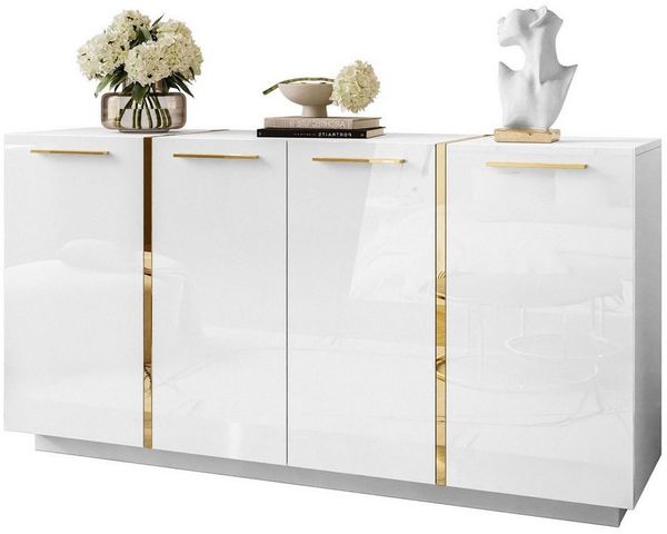 Lookway Kommode ONYX 4D Luxus-Kommode mit Hochglanz für das Wohnzimmer