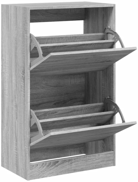 vidaXL Schuhschrank Grau Sonoma 60x34x96,5 cm Holzwerkstoff 839950