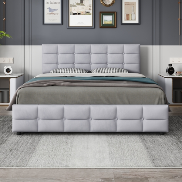 Polsterbett 180x200 cm mit Schubladen, Stauraumbett, Samtgestell, Lattenrost, modernes Gästebett Schlafzimmerbett Bild 3