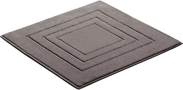Vossen Badematte Feeling, Höhe 10 mm, beidseitig nutzbar, fußbodenheizungsgeeignet, Baumwolle, quadratisch, Badteppich, Uni-Farben, mit Bordüre, Hoch-Tief Effekt, reine Baumwolle