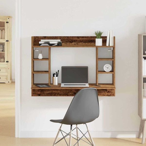 vidaXL Wandtisch mit Regal Altholz 105 x 48 x 75 cm Holzwerkstoff 869192