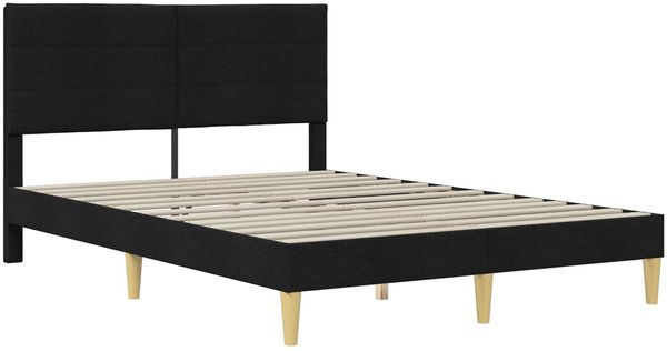 vidaXL Bettrahmen mit Kopfteil Schwarz 120 x 200 cm Stoff 42027578 Bild 3