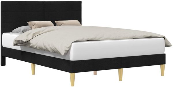 vidaXL Bettrahmen mit Kopfteil Schwarz 120 x 200 cm Stoff 42027578 Bild 2